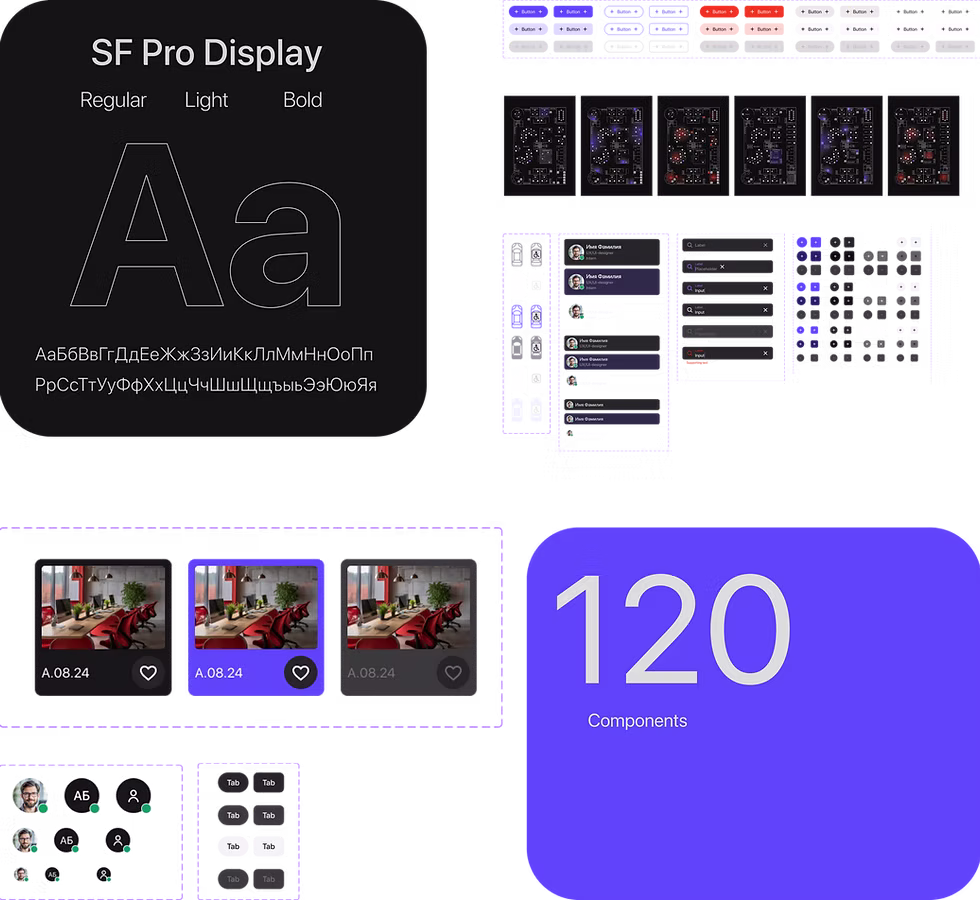 Alfa Working typography and components