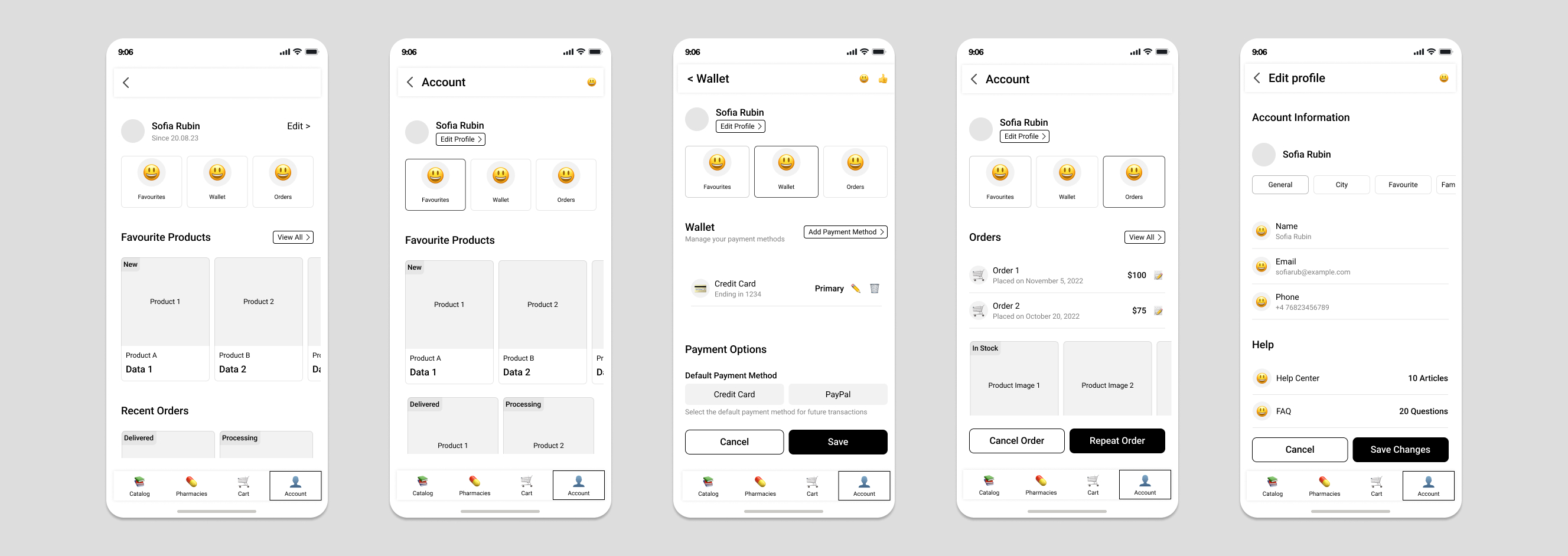 MedSwift prototype screens